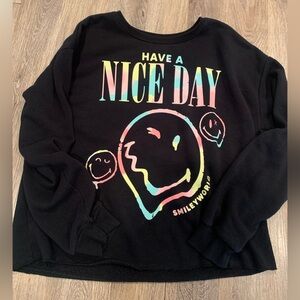 SmileyWorld Black Kids Sweatshirt with Colorful Print